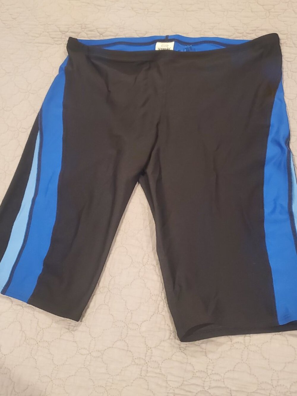 Speedo Endurance Jammer Black & Blue Size 36 Chlorine-Resistant Swim Trunks - Picture 2 of 10